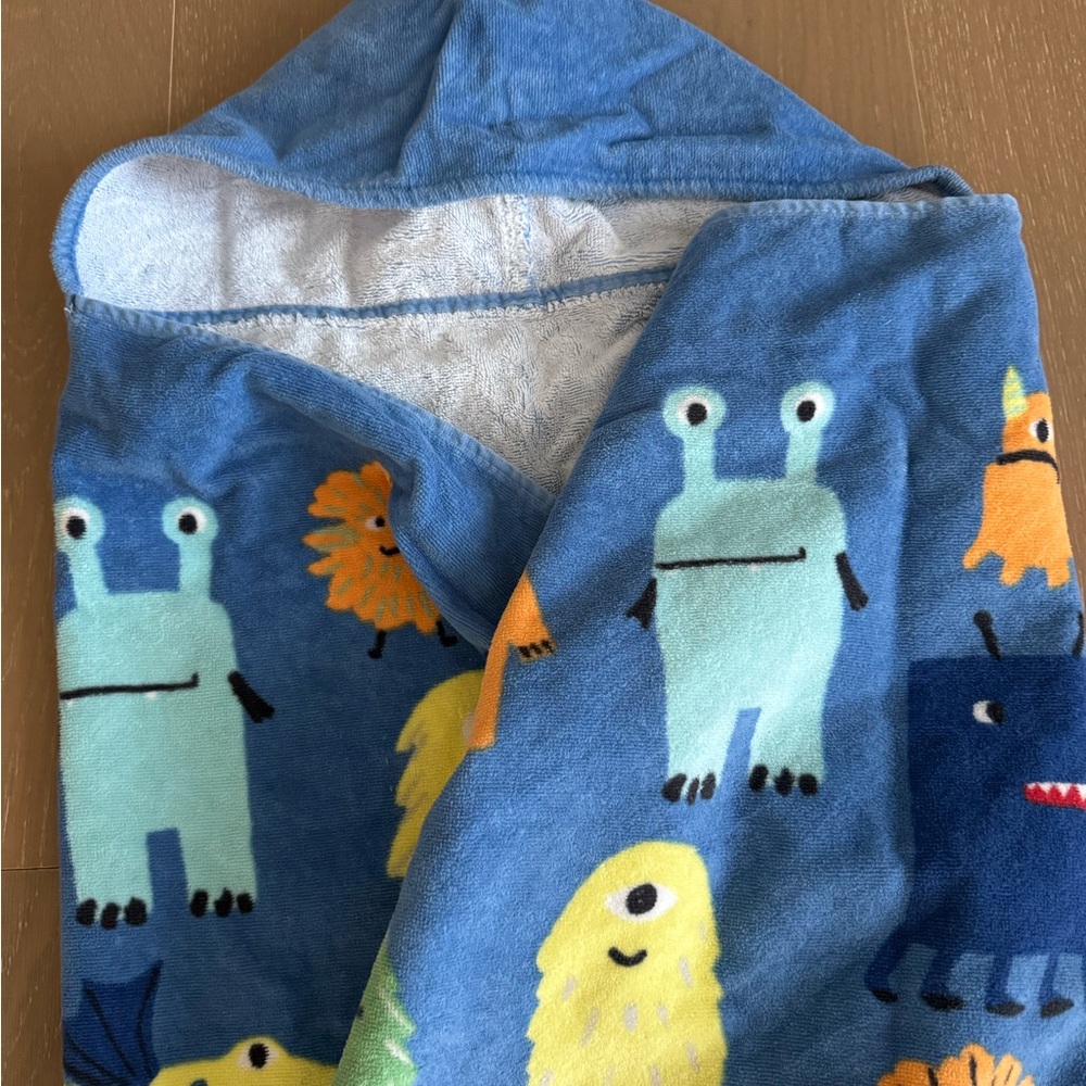 Pottery Barn Kids Blue Monster Kids Beach Towel